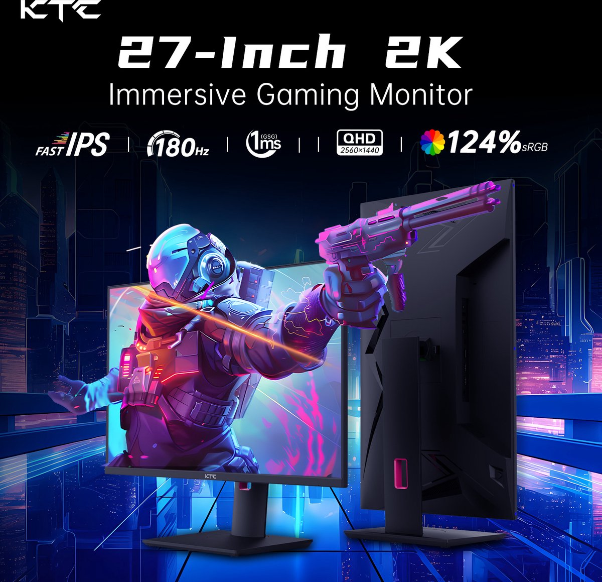 Ktc H27T22 27-Inch - 2560X1440 Qhd - 180Hz Snel Ips Paneel Scherm monitor - afbeelding 7