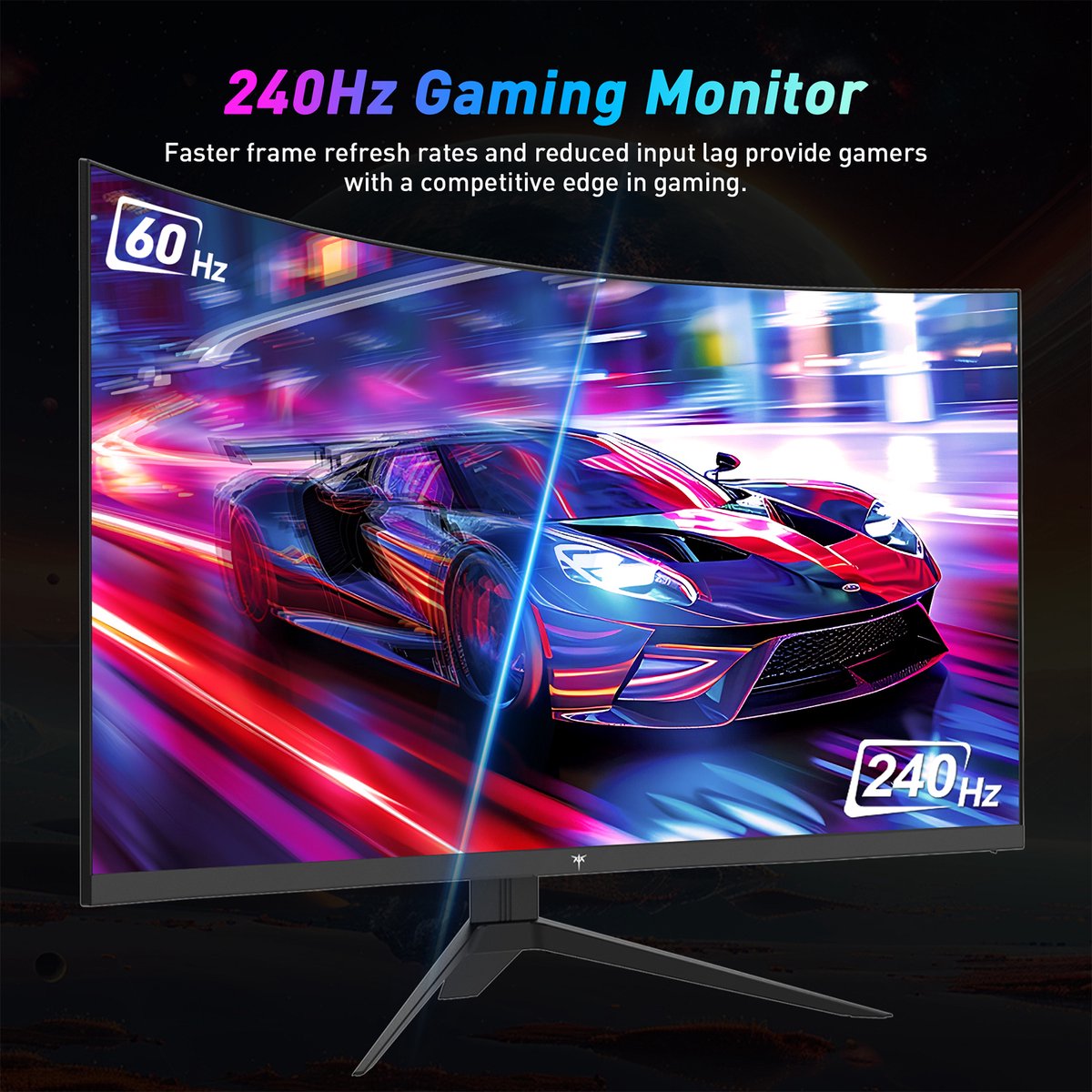 Ktc H32S17F 32'' Curved Gaming Monitor, 1920*1080 Hva Paneel, 240Hz Refresh - afbeelding 5