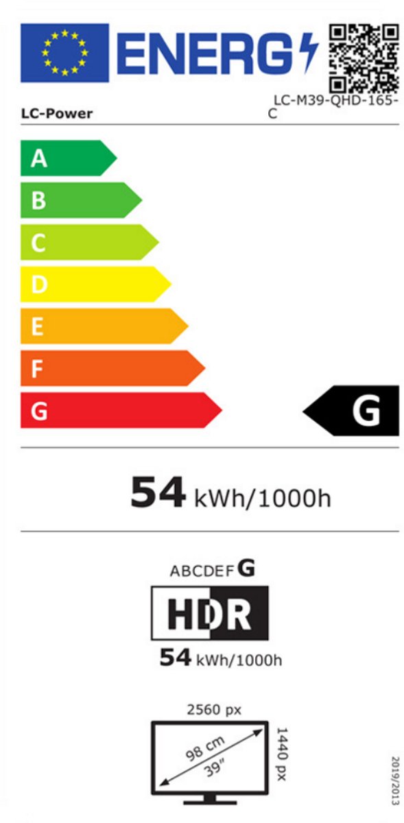 Lc Power Lc-M39-Qhd-165-C Gaming Monitor 97.8 Cm (38.5 Inch) Energielabel G (A - afbeelding 8