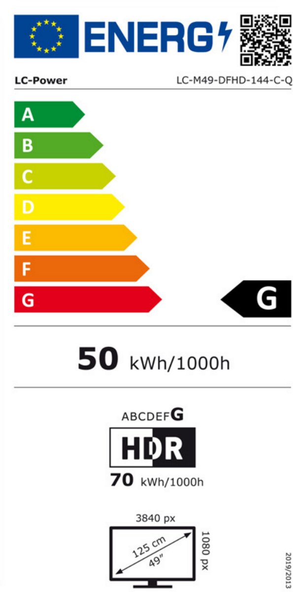 -Power LC-M49-DFHD-144-C-Q 49" Monitor (Black) - afbeelding 7