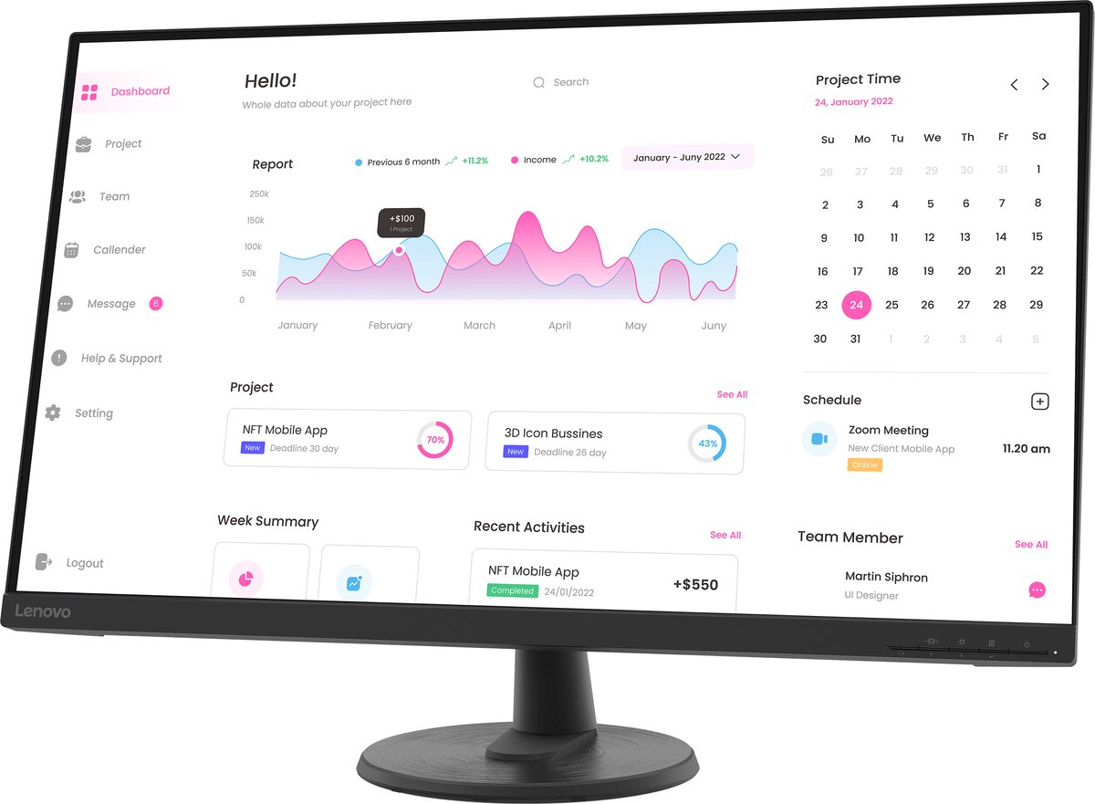 Lenovo d32 40 monitor 6 orig - Lenovo D32-40 31.5" Monitor (zwart)