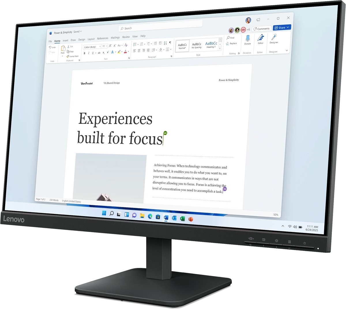 Lenovo l24 4e monitor 5 orig - Lenovo L24-4E 23.8" Monitor (zwart)