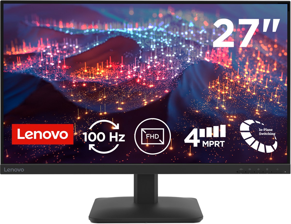 Lenovo l27 4e monitor 9 orig - Lenovo L27-4E 27" Monitor (zwart)