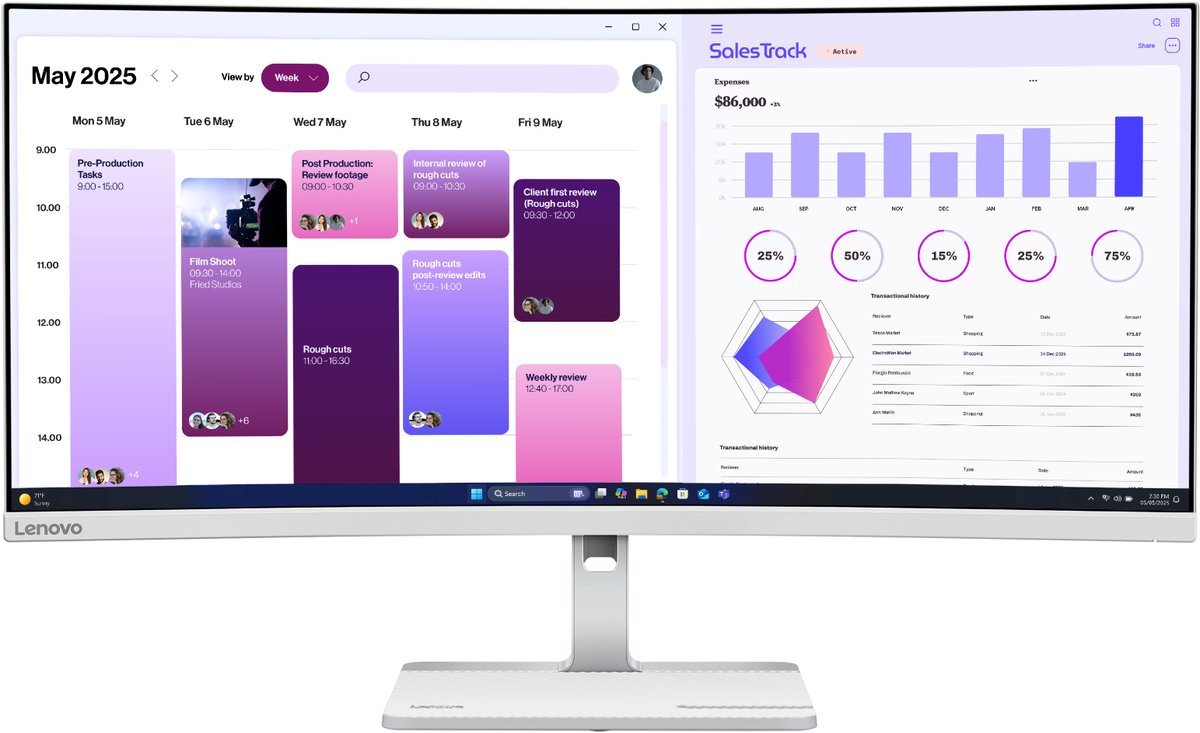 Lenovo l34w 4c monitor - Lenovo L34W-4C 34" Monitor (grijs)