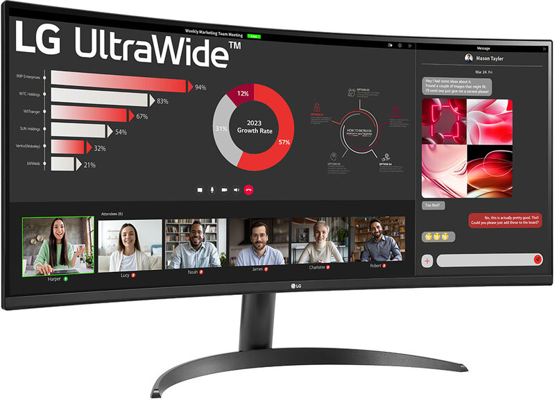 Lg 34wr50qk b qhd curved ultrawid 2 orig - LG 34WR50QK-B Wide Quad 34" Monitor (Black)