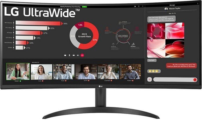 Lg 34wr50qk b qhd curved ultrawid - LG 34WR50QK-B Wide Quad 34" Monitor (Black)