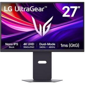 LG Lg Ultragear 27G850A-B Uhd 4K - Nano Ips Black Gaming Monitor - Dual-Mode 240Hz/480Hz - 1Ms - Dp 2.1 - Displayhdr 600 - 27-Inch