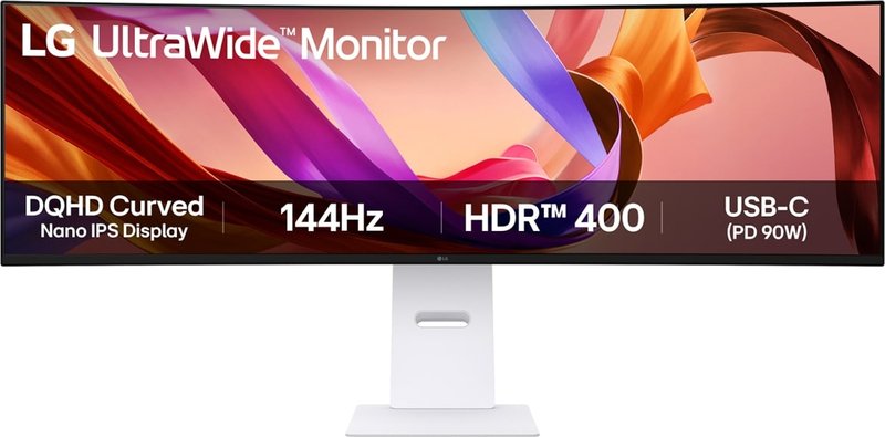 Lg ultrawide 49u950a w curved dqh - LG 49U950A-W Quad Nano USB C 49" Monitor (White)