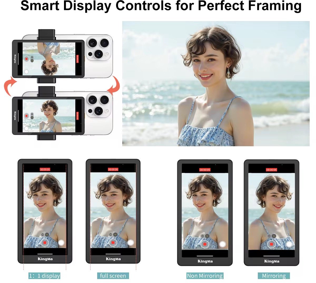 Magnetische Selfie Vlog Monitor- Live Content Creation Ugc – Extern Scherm Voor - afbeelding 5