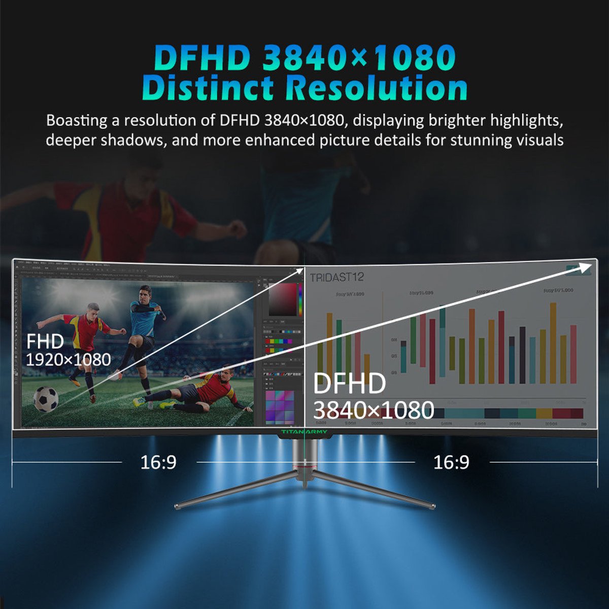 Deco Gear 49 Inch WDFHD 32:9 Curved 144Hz VA Gaming Monitor - afbeelding 7