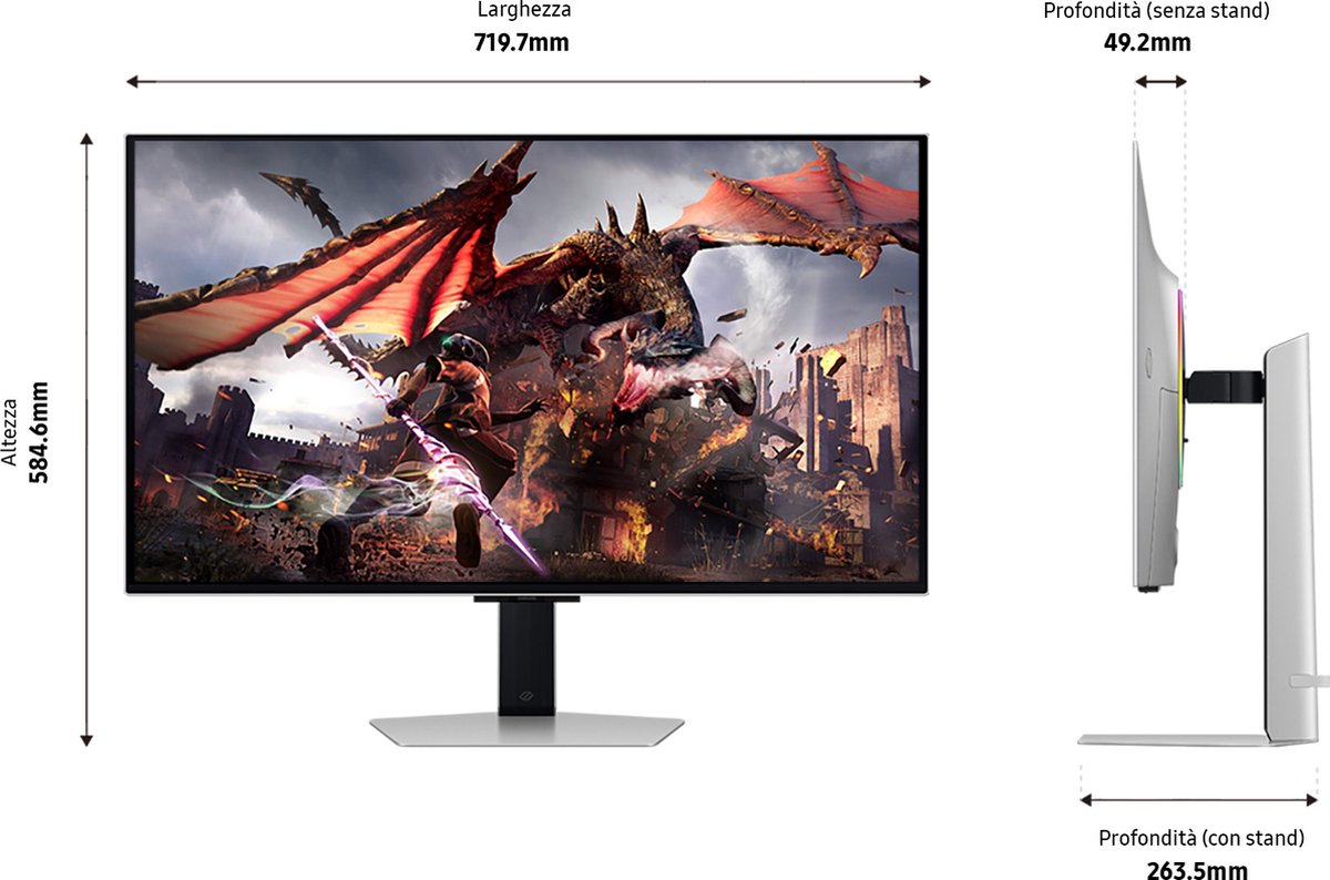 Gaming-Monitor Samsung Ls32Dg800Suxen 4K Ultra Hd 32" - afbeelding 7