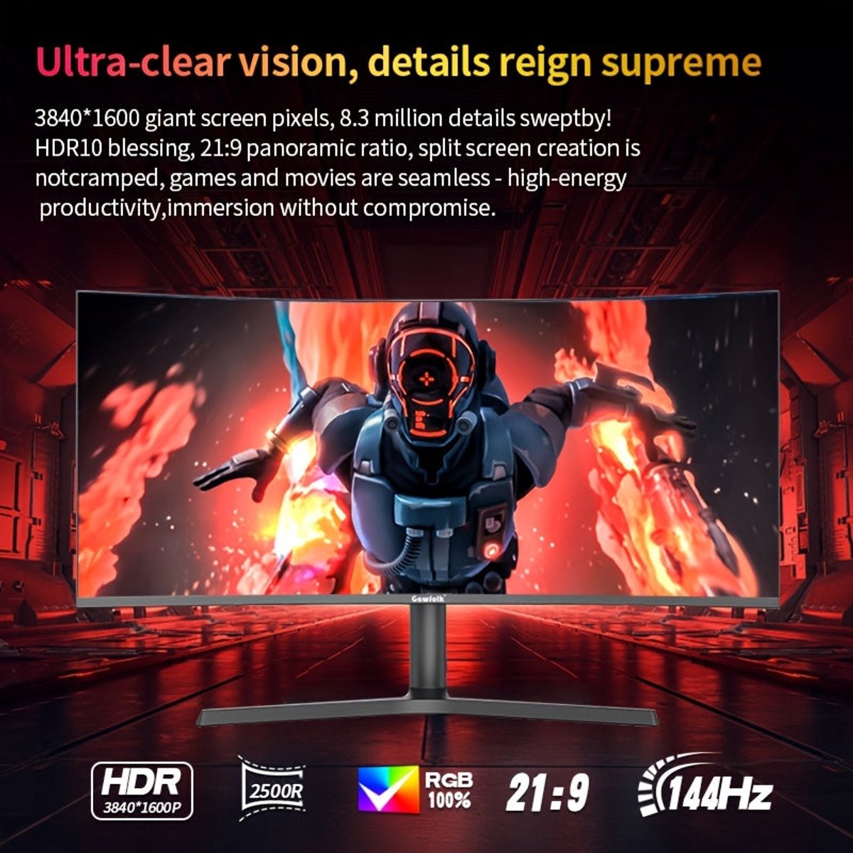 Corenia 37.5" Curved Ultrawide Gaming Monitor - afbeelding 8