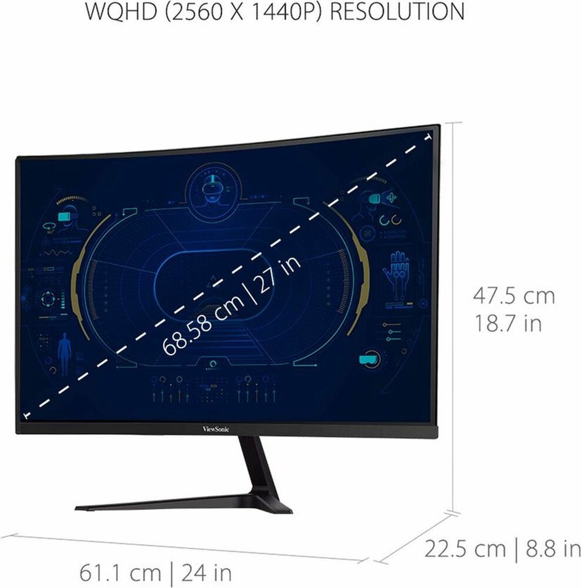 Monitor Viewsonic Vx2718-2Kpc-Mhd Curve 27" Led Qhd 165 Hz Va Flicker Free - afbeelding 7