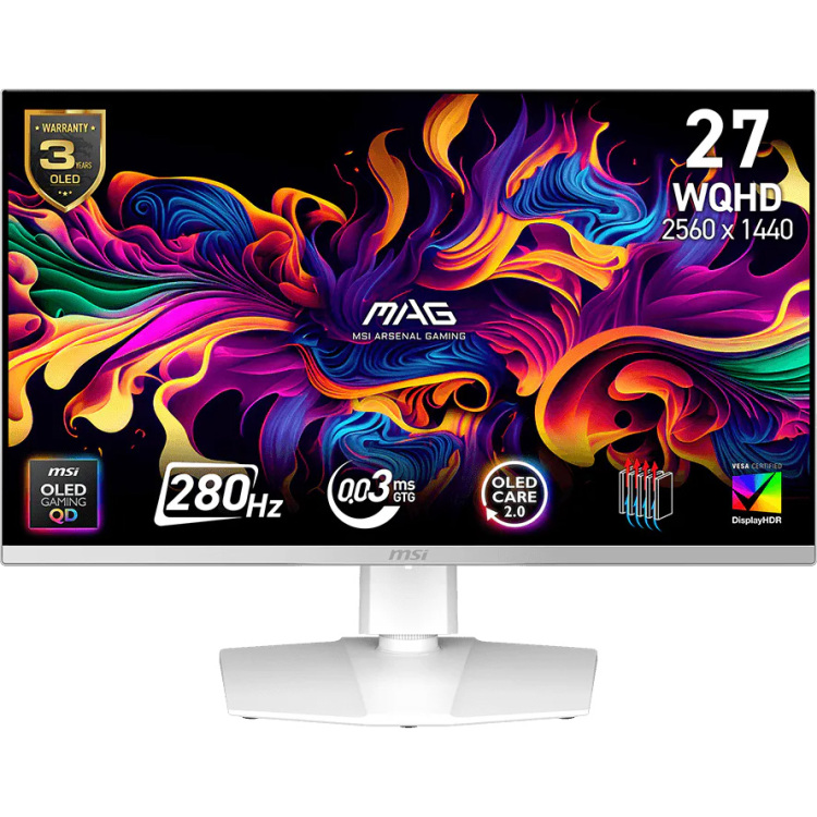 Msi mag 272qpw qd oled x28 26 11 orig - MSI MAG 272QPW QD-OLED X28 gaming 26.5" Monitor (wit)
