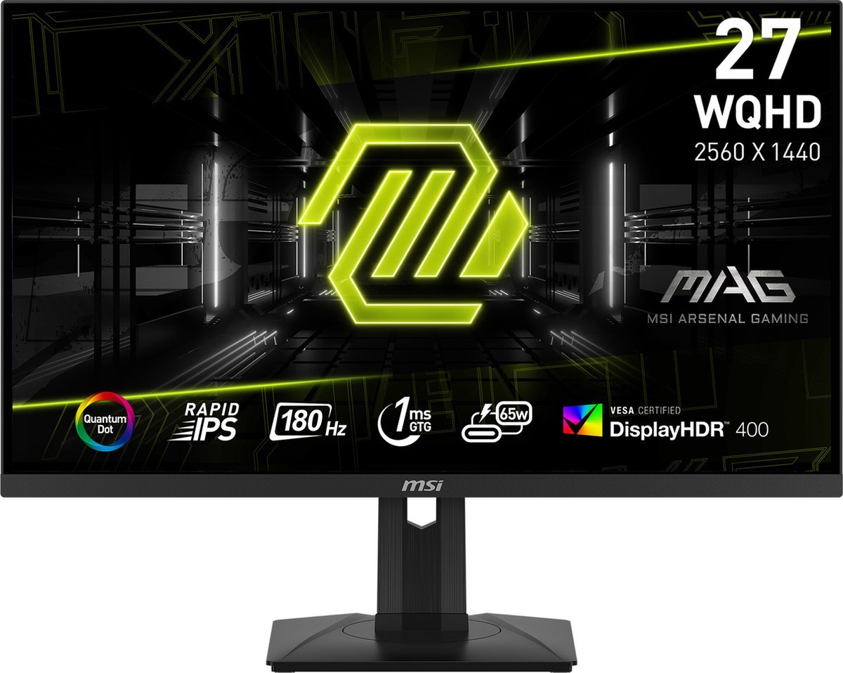 MSI Msi Mag 274Qrf Qd E2 - Wqhd Quantum Dot Gaming Monitor - Rapid Ips - Display Hdr400 - Usb C 65W - 180Hz - 27 Inch