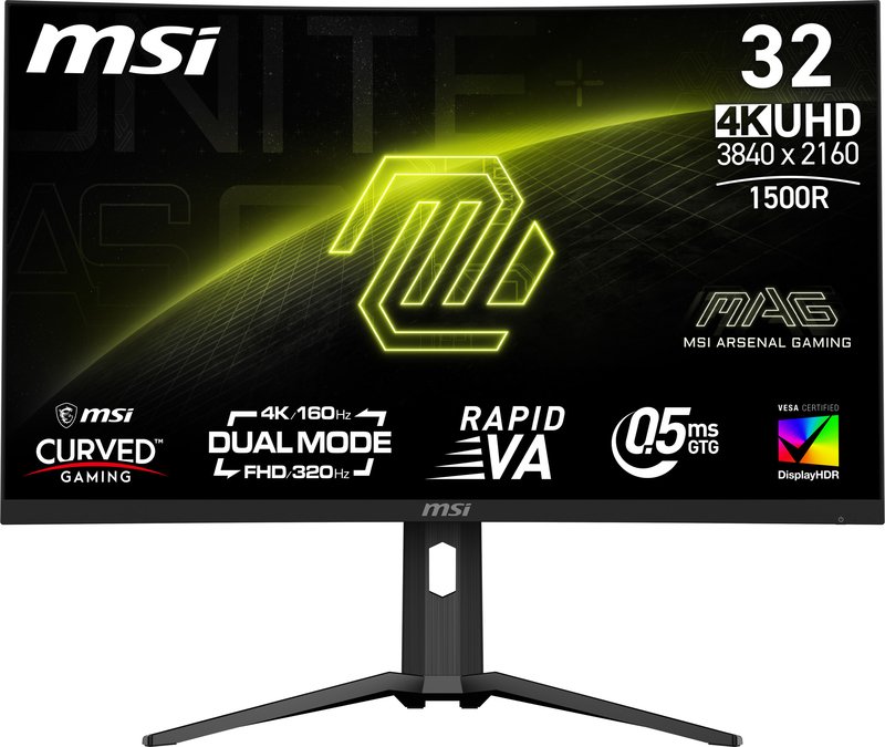Msi mag 321cupdf 31 5 curved 4k - MSI Mag 321Cupdf 4K Rapid - Dual Mode: 4K/ Of 31.5" Monitor (Black)