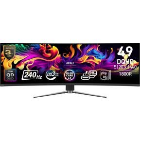 MSI Msi Mpg 491Cqpx Qd-Oled - Qd-Oled Curved Ultrawide Gaming Monitor - 240 Hz - 0.03 Ms - Usb-C Pd 98W