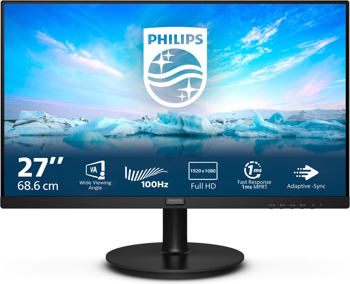 Philips 271v8lab full hd monitor 100hz 7 orig - Philips 271V8Lab 27" Monitor (zwart)