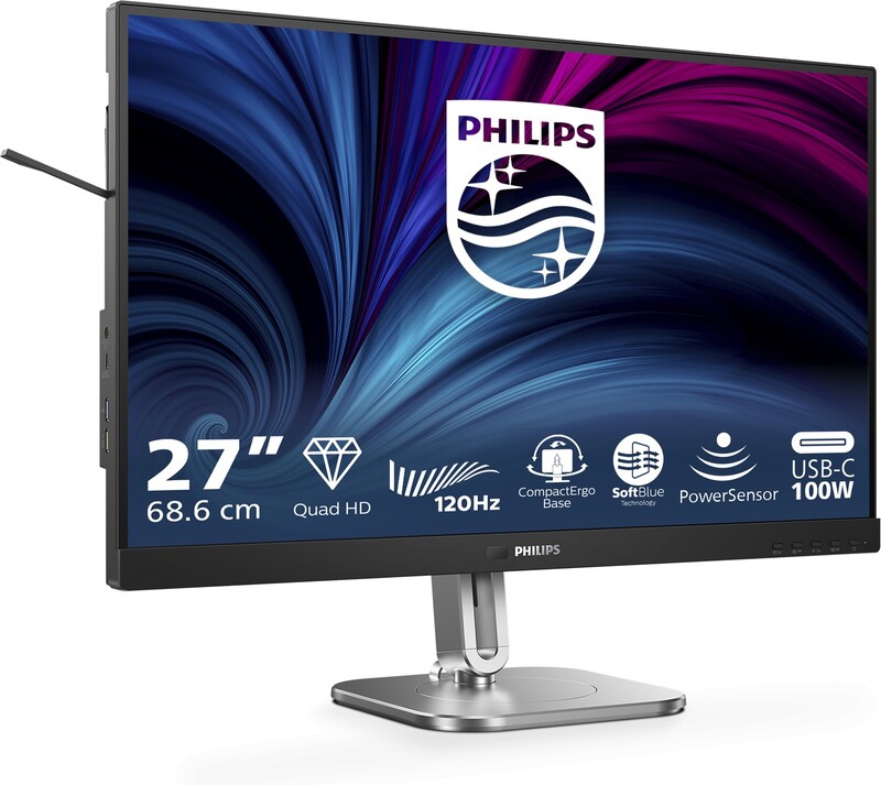 Philips 27b2u4601 00 computer monitor 2 orig - Philips 27B2U4601/00 Quad 27" Monitor (Charcoal/Silver)