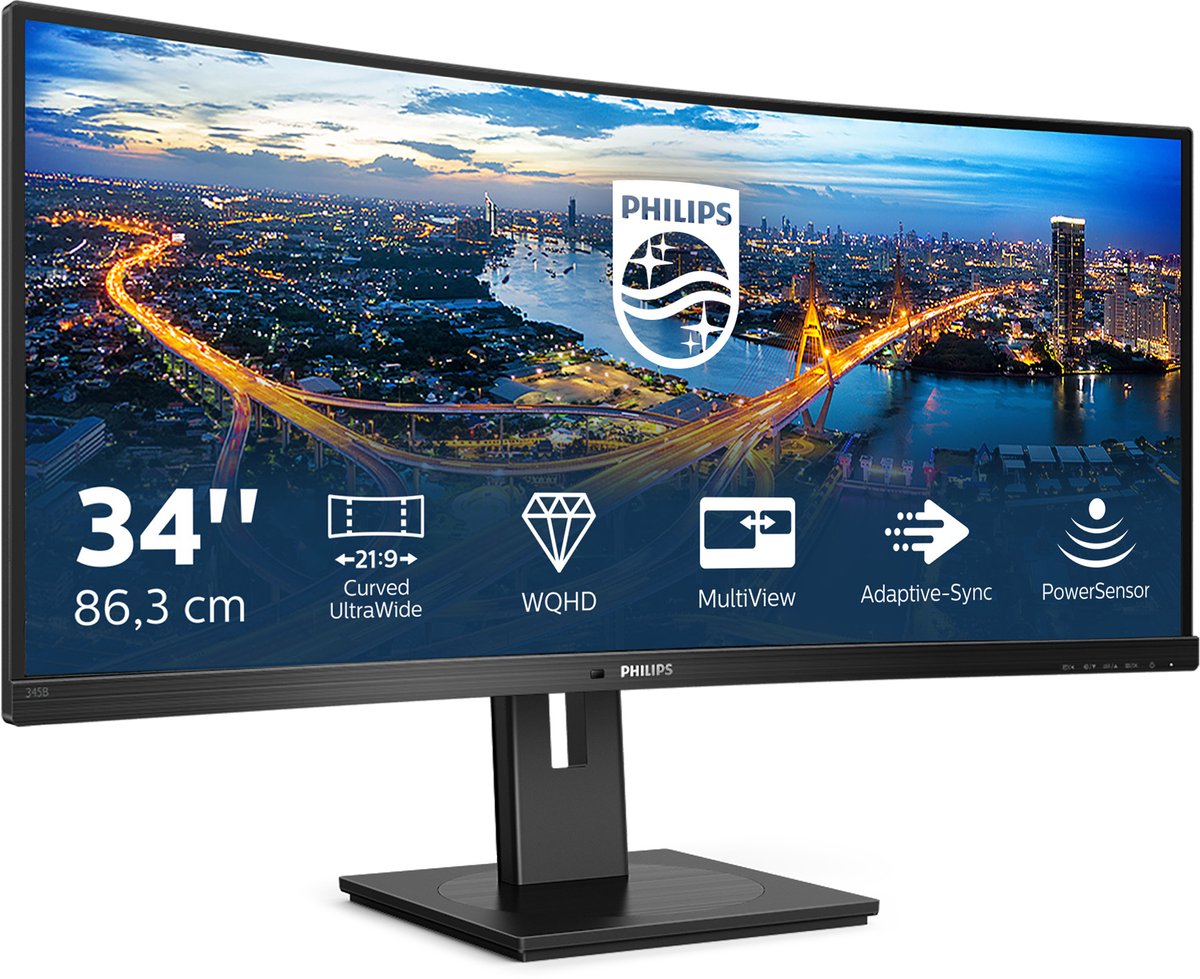 Philips 345b1c qhd curved ultrawide mo 5 orig - Philips 345B1C 34" Monitor (Black)