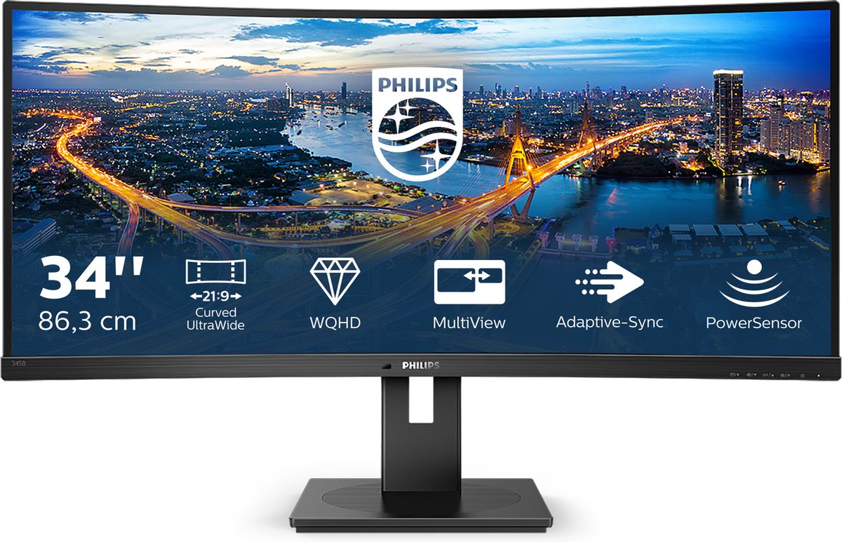 Philips 345b1c qhd curved ultrawide mo 7 orig - Philips 345B1C 34" Monitor (Black)
