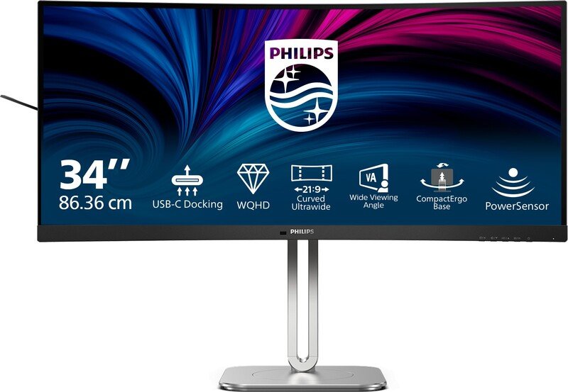 Philips Philips 34B2U5600C - Qhd Curved - Ultrawide Monitor - Usb-C 140W - Kvm - Rj45 - 34 Inch