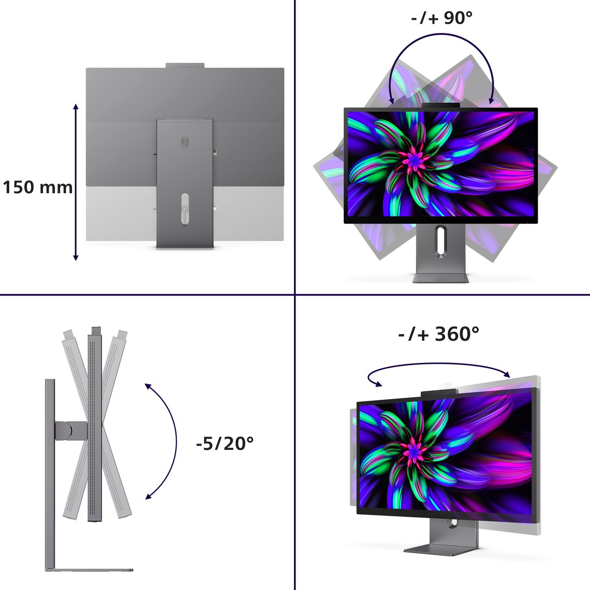 Philips brilliance 27e3u7903 5k creati 4 orig - Philips Brilliance 27E3U7903 27" Monitor (Grey)