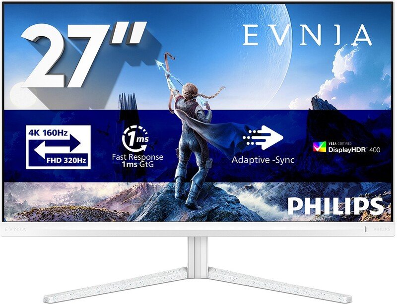 Philips evnia 27m2n5901a 27 4k uhd mon - Philips Evnia 27M2N5901A 4K Next Gen Dual-Mode Ai 27" Monitor (White)