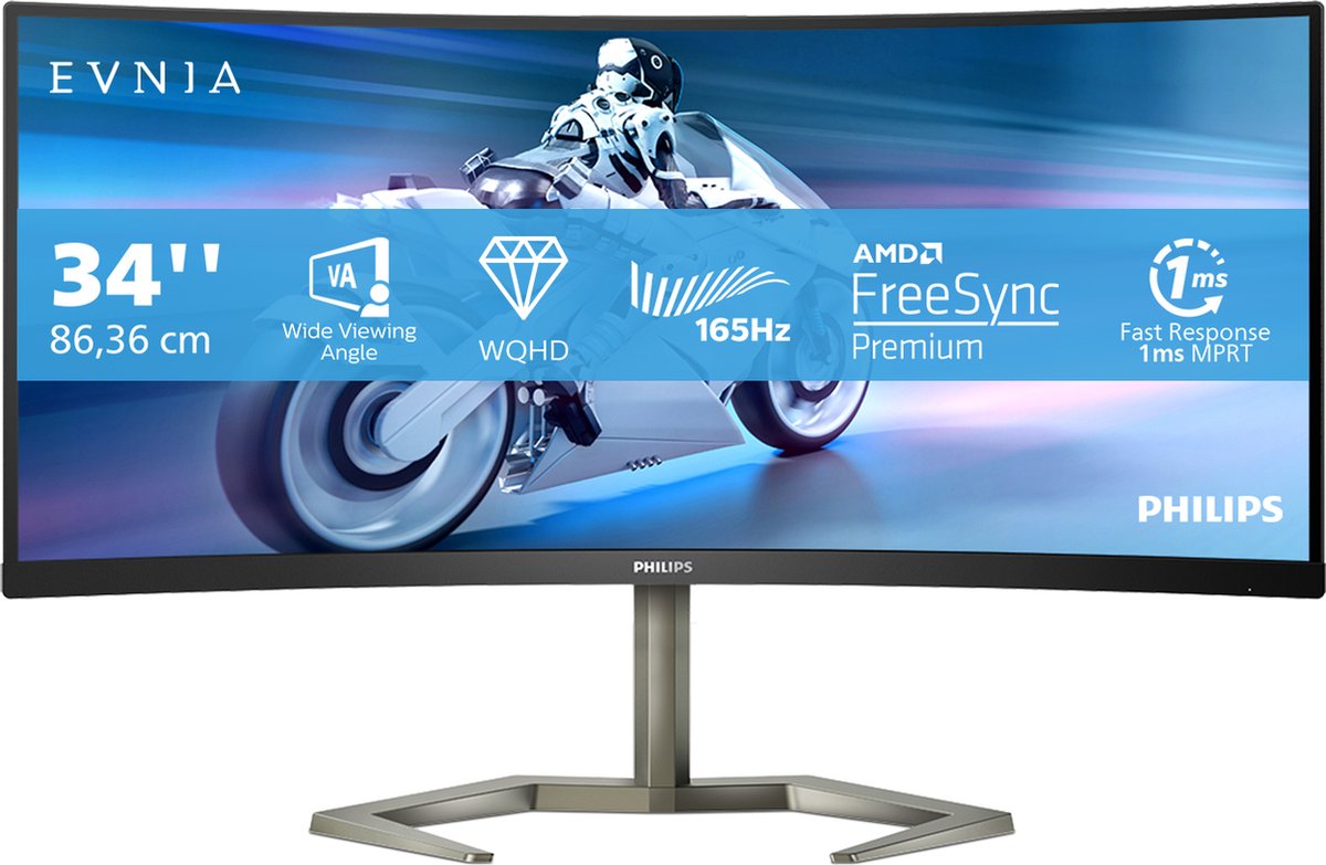 Philips Evnia 34M1C5500Va - Qhd Curved Ultrawide Gaming Monitor - 165Hz - 34 - afbeelding 7