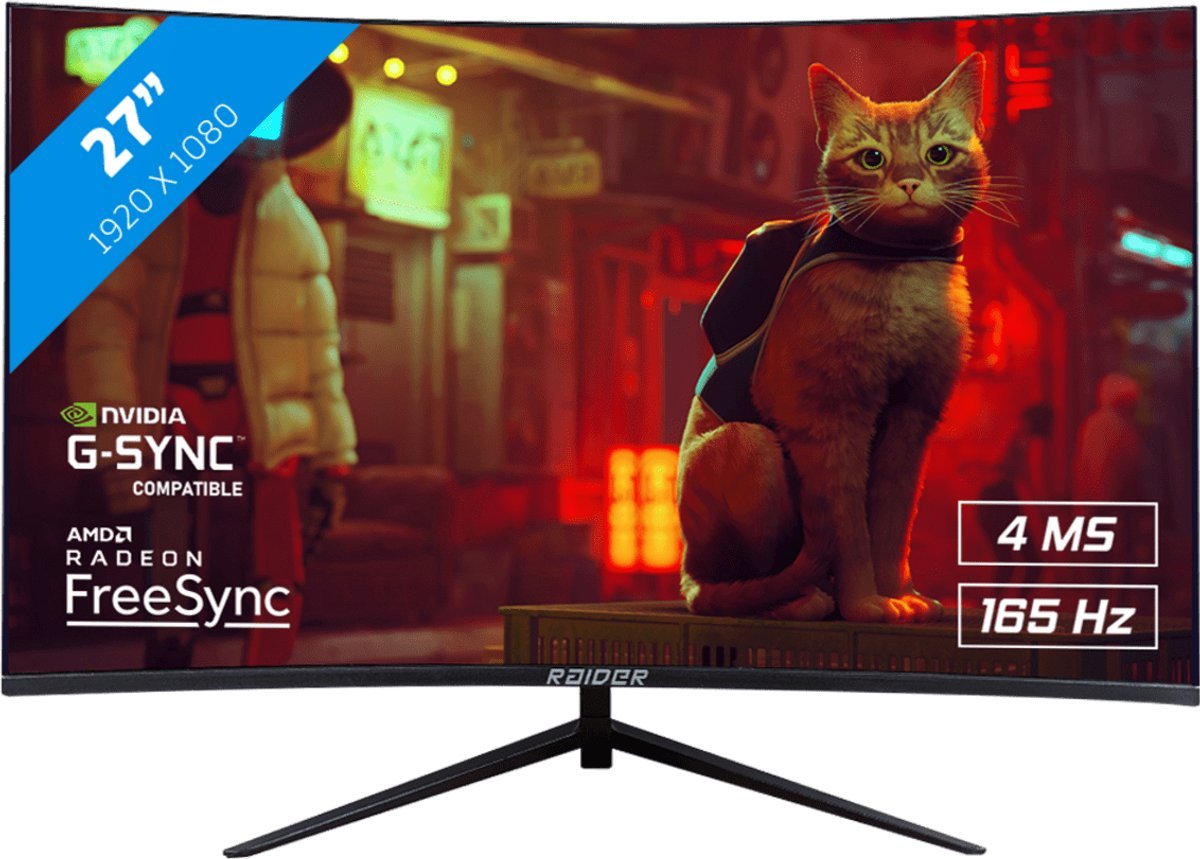 RAIDER Raider Pro Gaming Monitor - Freesync/G-Sync - 165Hz - Curved - 27 Inch
