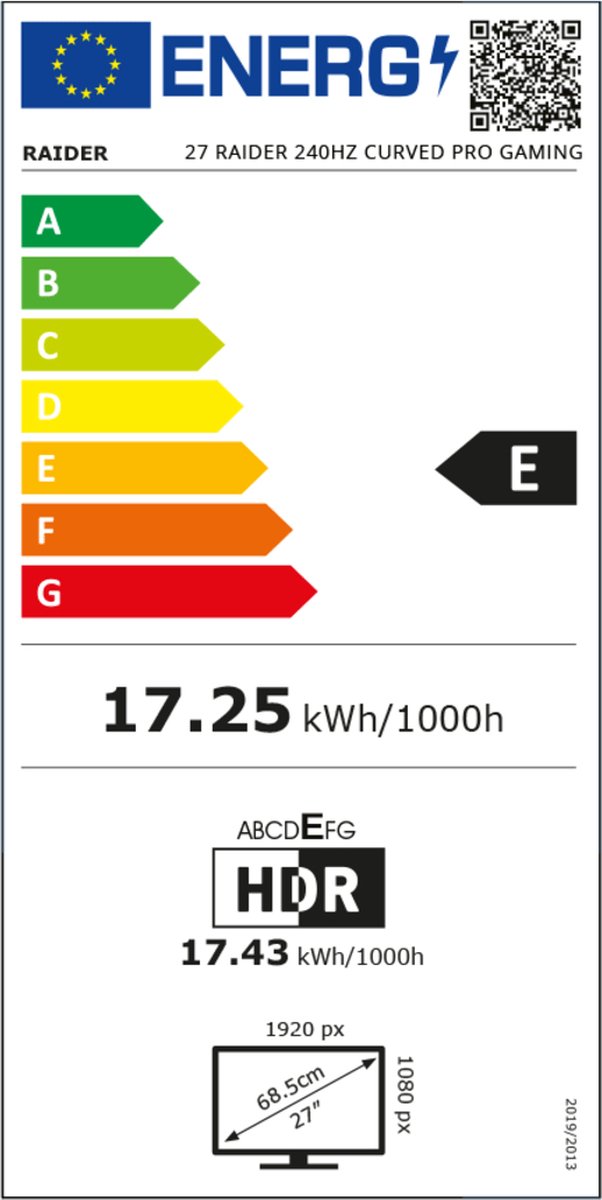 Raider Pro Gaming Monitor - Freesync/G-Sync - 240Hz - Curved - 27 Inch - afbeelding 2