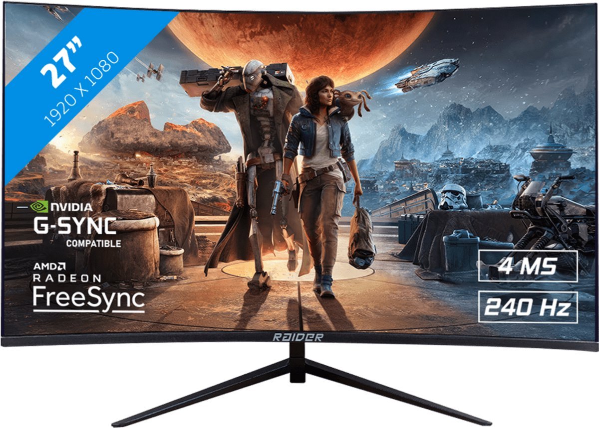 RAIDER Raider Pro Gaming Monitor - Freesync/G-Sync - 240Hz - Curved - 27 Inch