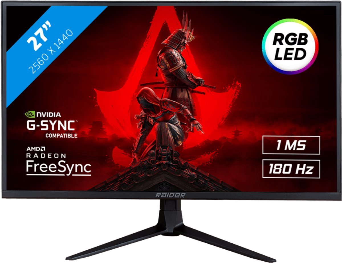 RAIDER Raider Qhd Ultra Gaming - Ips - Qhd 180Hz Gaming Monitor - Rgb Verlichting - 27 Inch