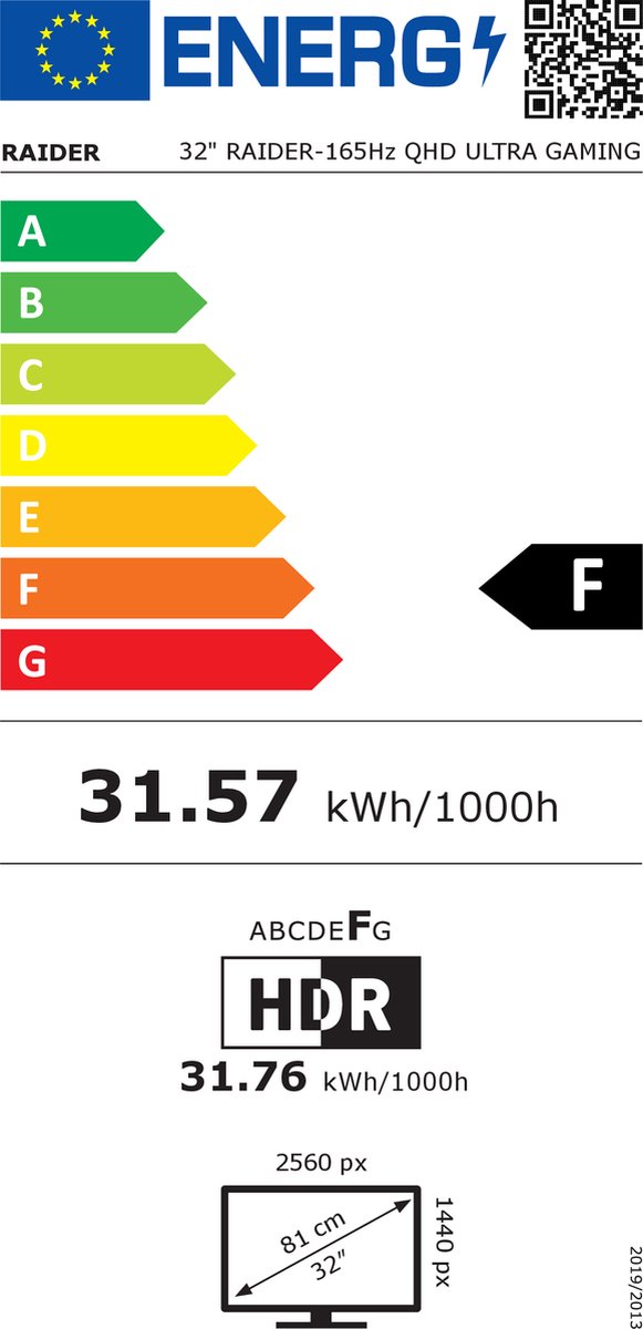 Raider Ultra Gaming Monitor - 165Hz - Qhd (2560X1440) - Ips - 1 Ms - - afbeelding 3