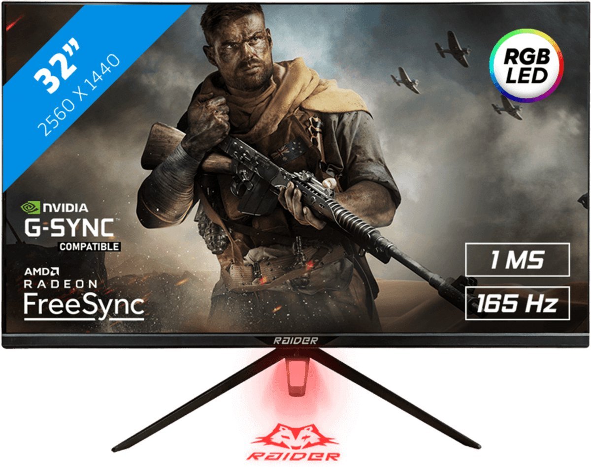 RAIDER Raider Ultra Gaming Monitor - 165Hz - Qhd (2560X1440) - Ips - 1 Ms - Freesync/G-Sync - Rgb - 32 Inch