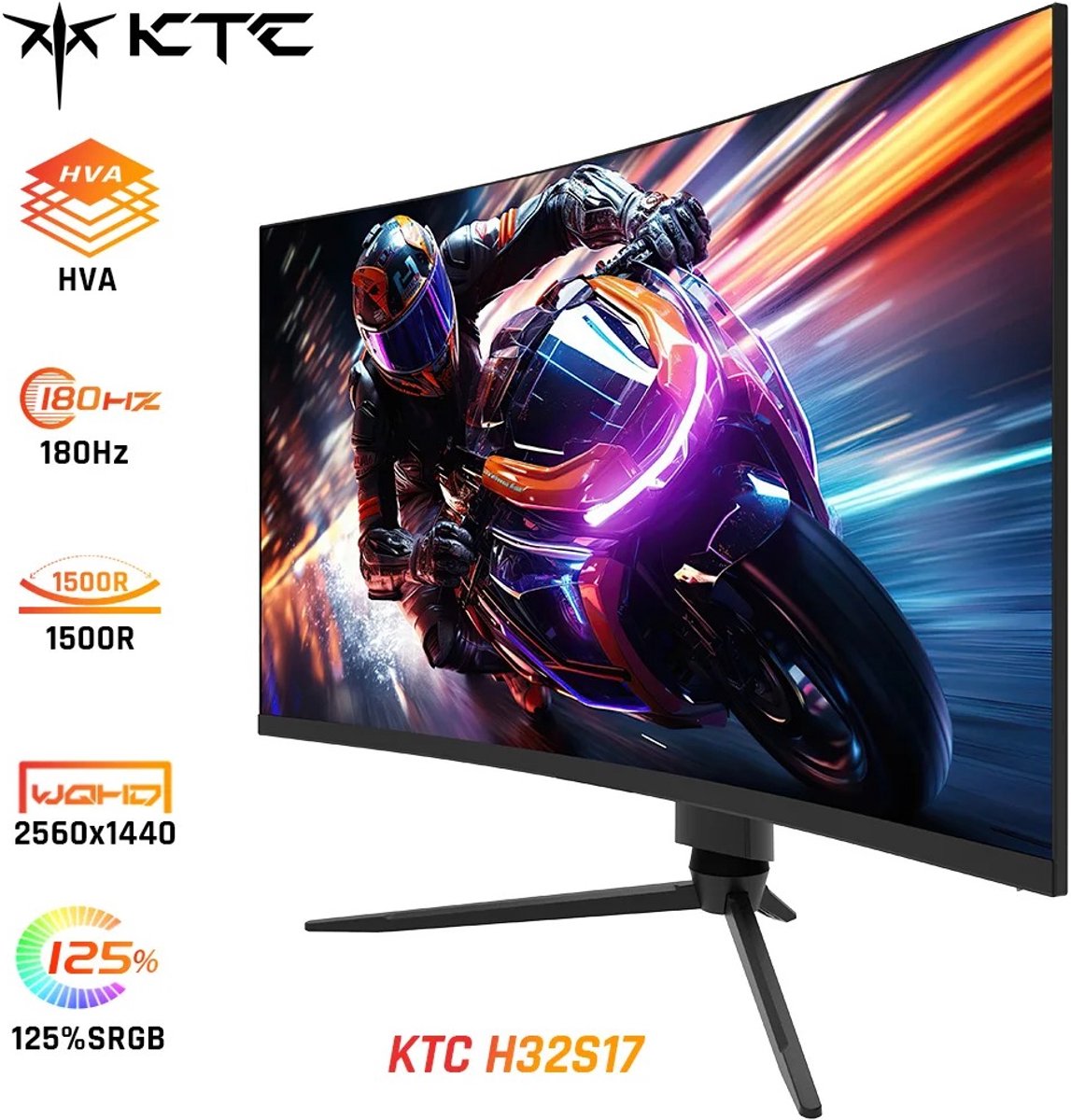 Rolu Gaming Monitor – Ultrawide Monitor – Game Monitor – Curved Monitor – 180Hz - afbeelding 3