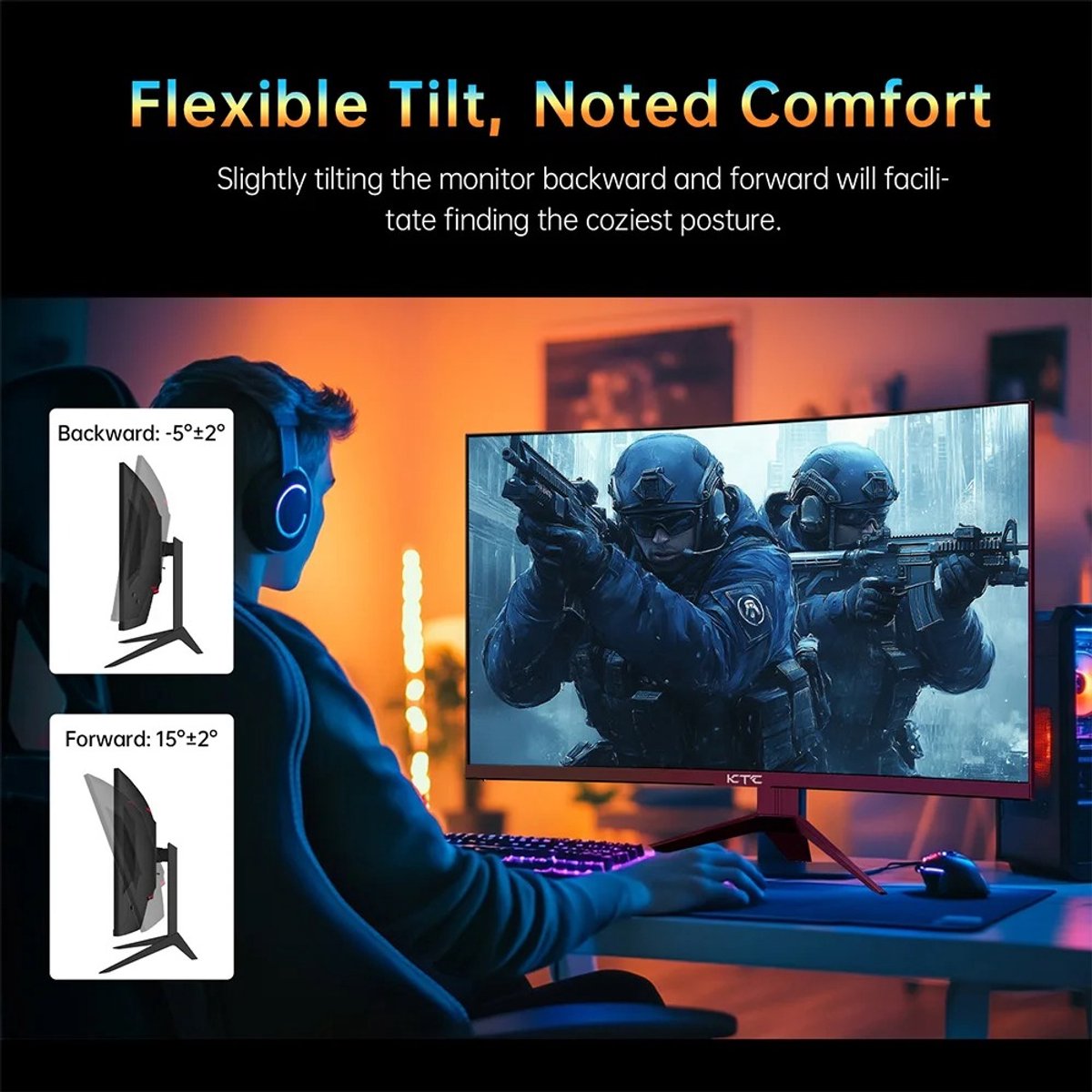 Rolu Gaming Monitor – Ultrawide Monitor – Game Monitor – Curved Monitor – 180Hz - afbeelding 5