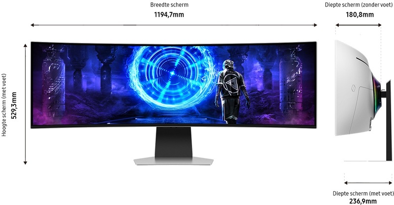 Samsung odyssey oled g9 g95sd smart 49 5 orig - Samsung Odyssey G9 G95Sd Dqhd 49" Monitor (Silver)