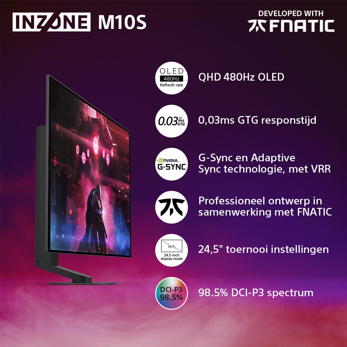 Sony Inzone M10S – 27 Inch - Oled Qhd – 480Hz - Gaming Monitor - afbeelding 4