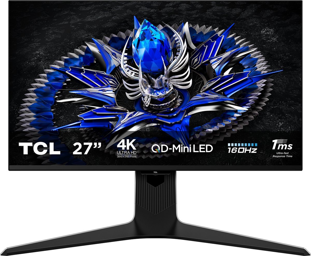TCL Tcl 27R83U - 4K Mini Led Gaming Monitor - Qled - Hdr 1400 - 160Hz - Usb-C 90W - 27 Inch