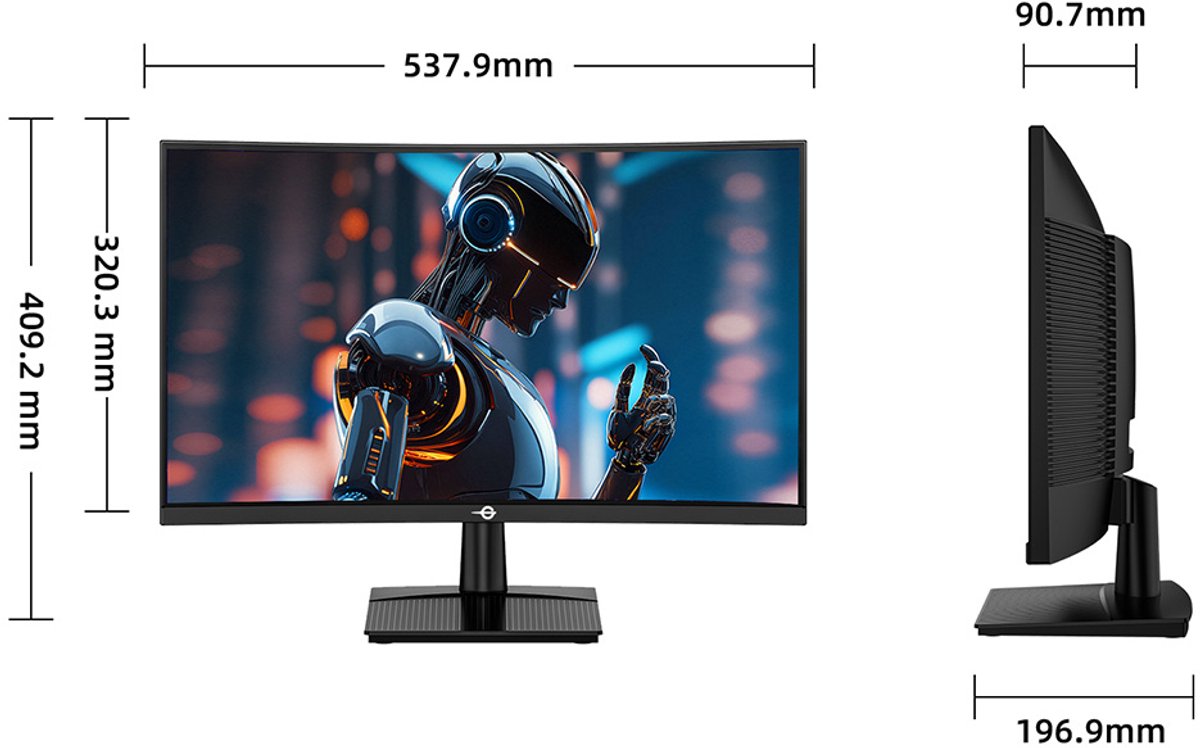 Titan army c24a1h r1500 16 9 va 2 orig - TITAN Army C24A1H 23.6" Monitor (Black)