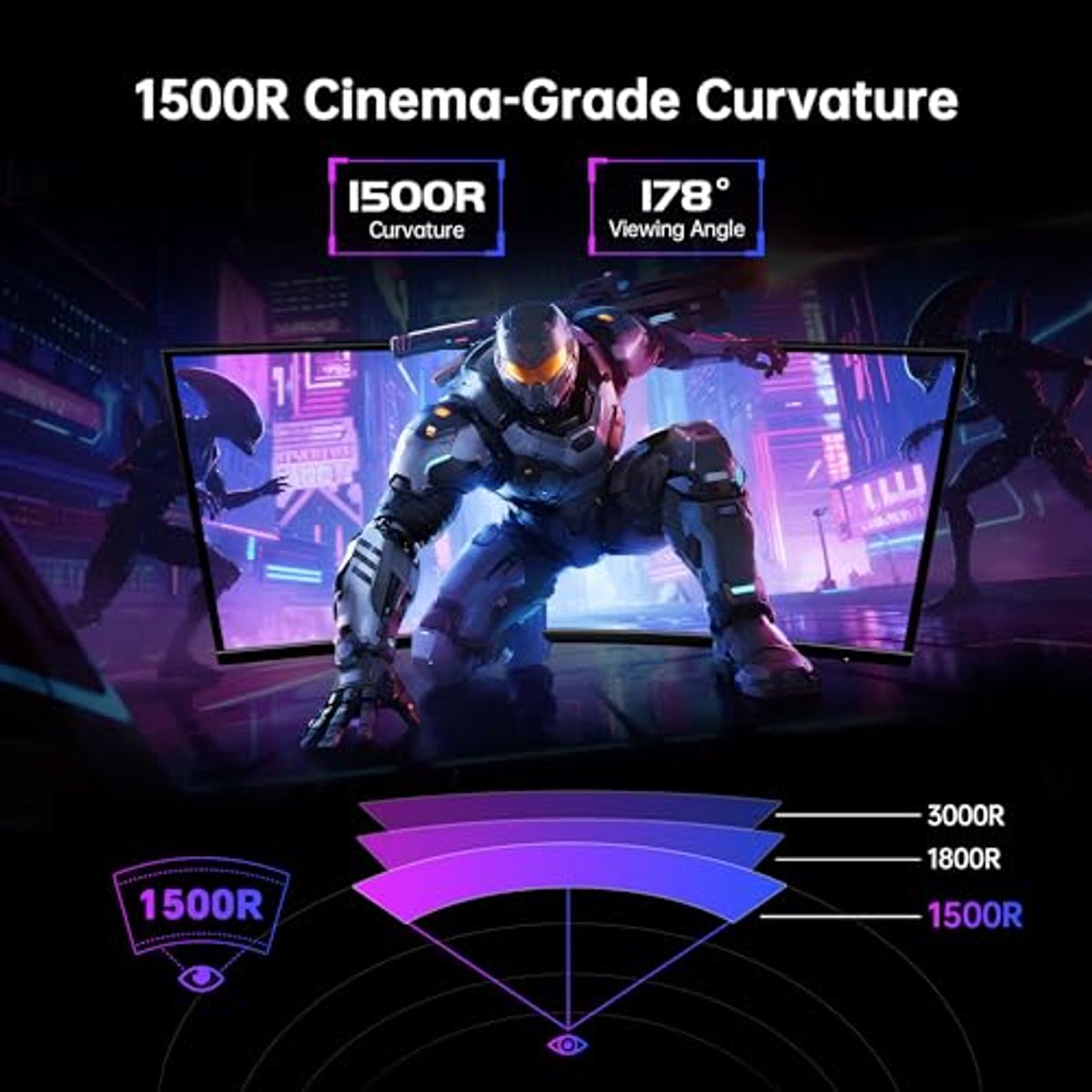Ultrawide curved monitor uwqhd scherm er 2 orig - 34" UltraWide QHD 180Hz VA gebogen monitor (zwart)