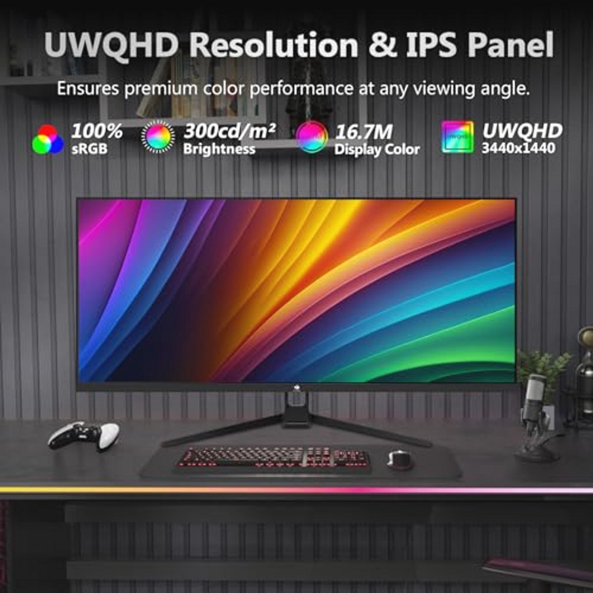 Ultrawide monitor 34 inch uwqhd 3440x144 10442616 2 orig - 34" UltraWide QHD 165Hz IPS monitor (zwart)