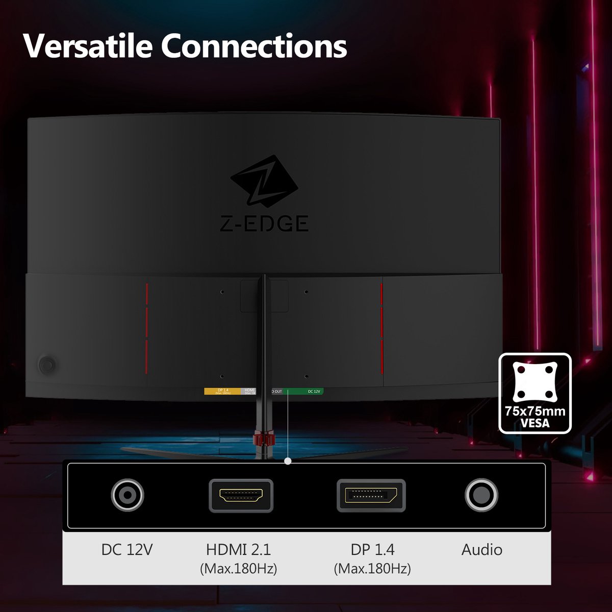 Z-Edge Ug24 Curved Gaming Monitor - Fhd 1920X1080 - 24 Inch- 180Hz - Mprt 1Ms - - afbeelding 2