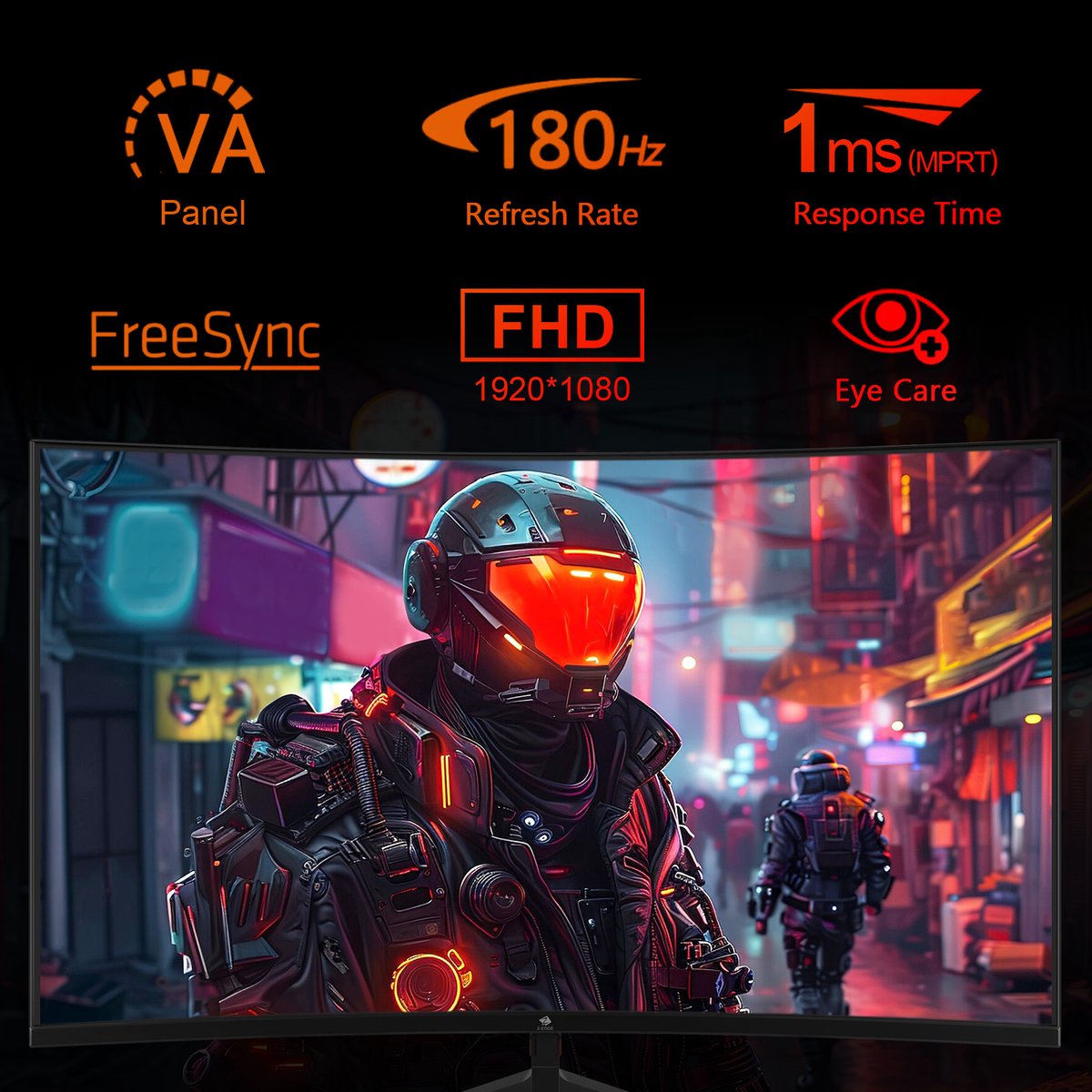 Z-Edge Ug24 Curved Gaming Monitor - Fhd 1920X1080 - 24 Inch- 180Hz - Mprt 1Ms - - afbeelding 5