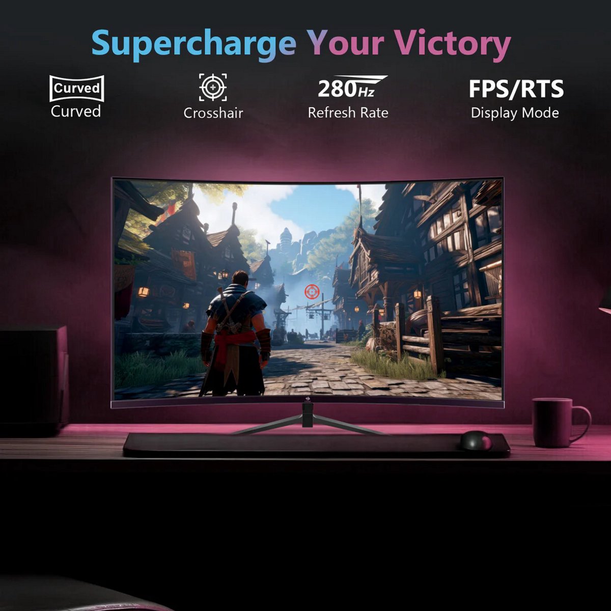 Z-Edge Ug27P 27 Inch Gebogen Game Monitor - 1500R Gebogen Scherm - Fhd - afbeelding 5