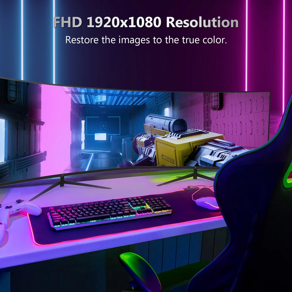 Z-Edge Ug27P 27 Inch Gebogen Game Monitor - 1500R Gebogen Scherm - Fhd - afbeelding 9