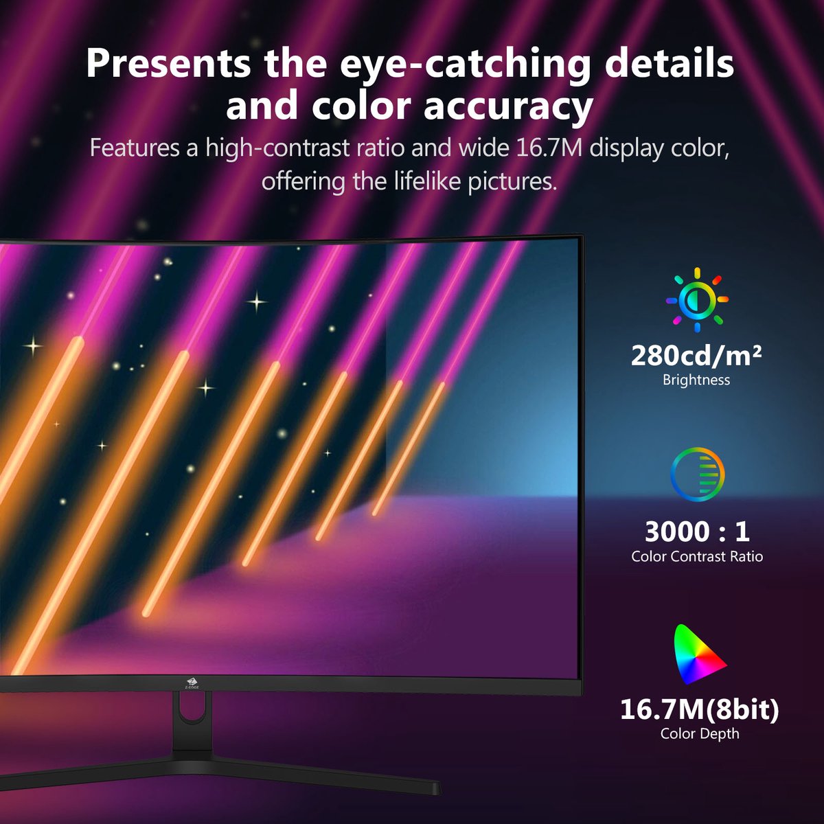 Z-Edge Ug32P Curved Gaming Monitor - Fhd 1920X1080P - 32 Inch- 240Hz - Mprt 1Ms - afbeelding 4