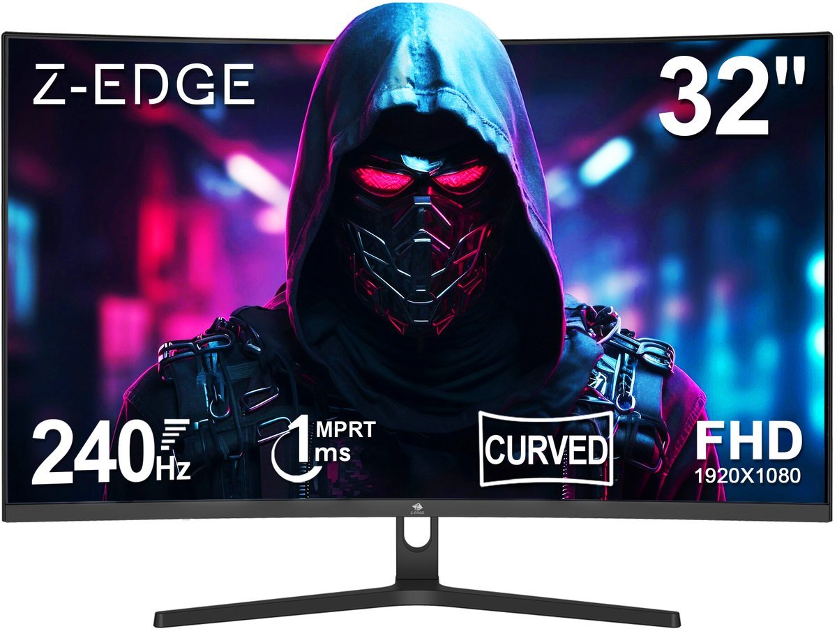 Z-EDGE Z-Edge Ug32P Curved Gaming Monitor - Fhd 1920X1080P - 32 Inch- 240Hz - Mprt 1Ms - Hdmi 2.0 & Displayport 1.4 - Zwart
