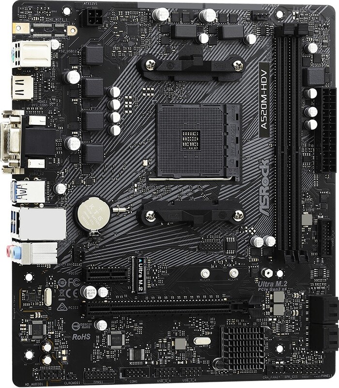 Asrock a520 hdv moederbord matx am4 d 2 orig - ASRock A520M-HDV Moederbord